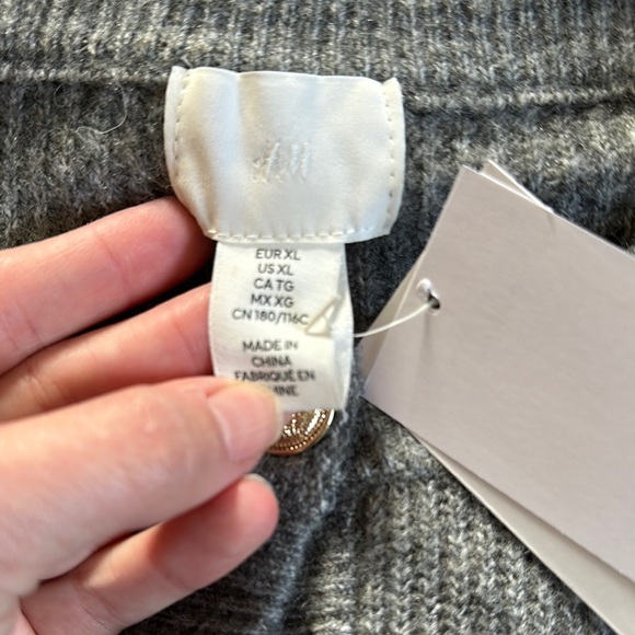 Gray Ruffled Button-Up Sweater - Picture 2 of 4